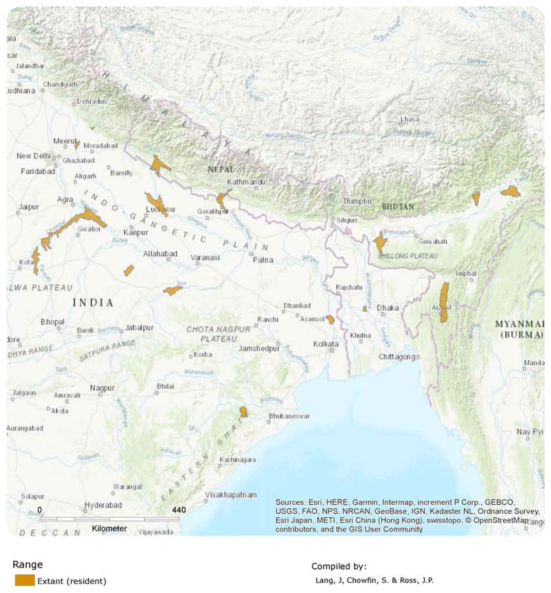 Gharial Distribution Map